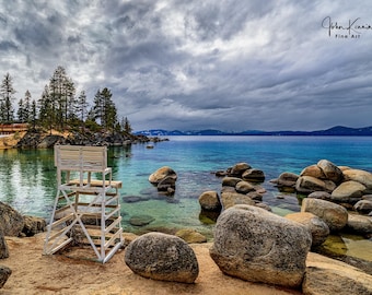 Sandy Harbor Beach, Lake Tahoe, Vibrant Nature Wall Art