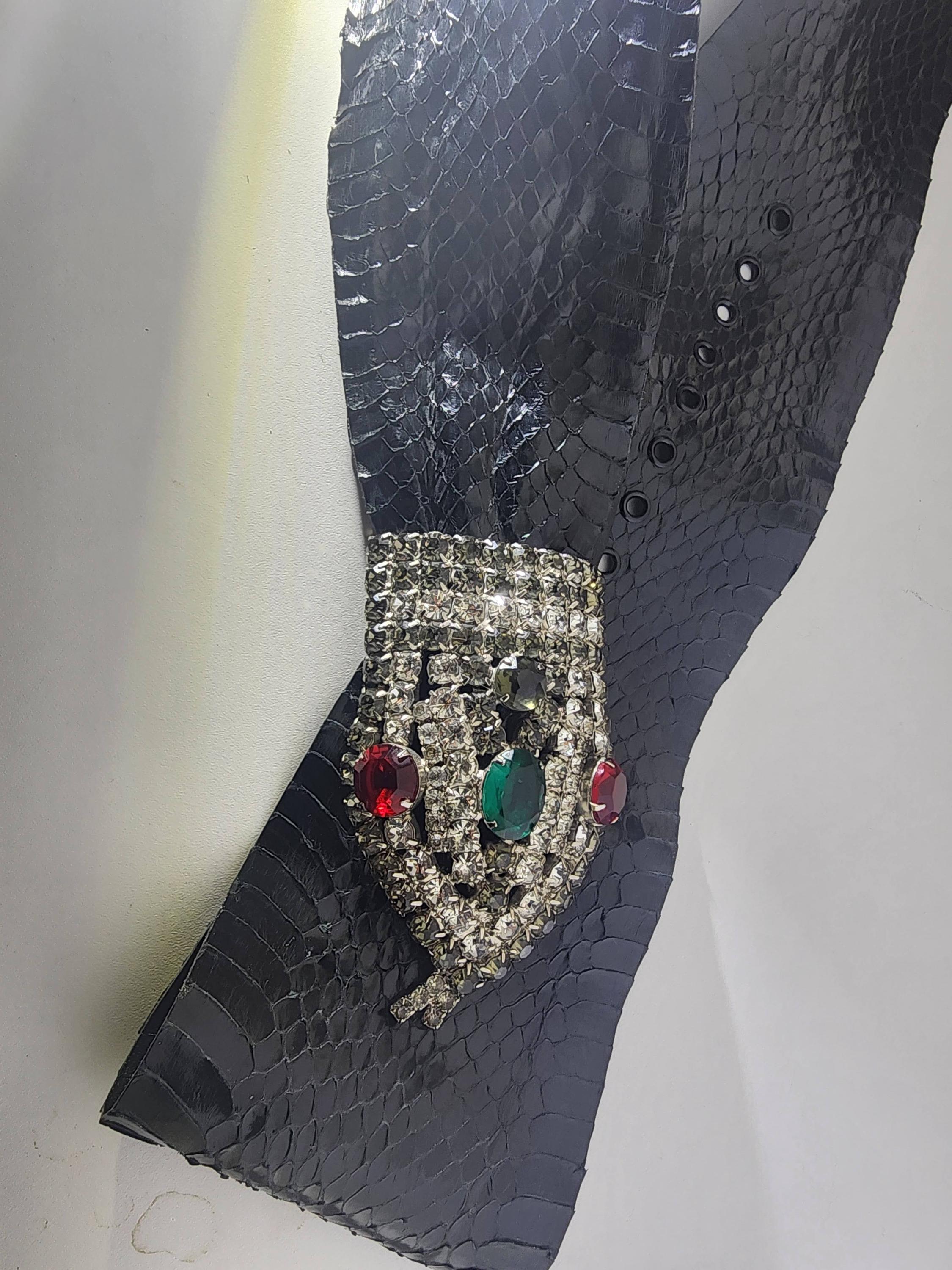 Miss Me western style crystal embellished snake embossed leather belt Medium Miss Me Medium Belts for Women for sale | eBay main image 3