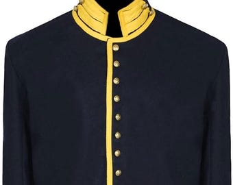 US Civil war Men's St Louis Depot Mounted Services Wool Shell Jacket Yellow