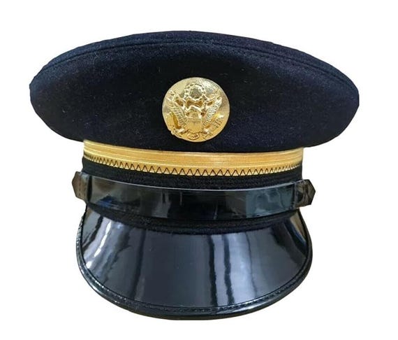 ファーフェルト製 アメリカ陸軍正装ブルー制帽 下士官用軍帽 アメリカ陸軍下士官服 ブルーファーフェルト サービスキャップ - Etsy 日本