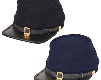 Civil War Union Army Leather Peak Kepi, Complete Kepi Hat