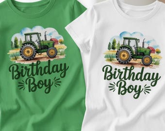 Green Tractor Birthday Boy PNG, Farm Birthday Graphic, Kids Birthday Clipart, Sublimation Design for Shirts Stickers