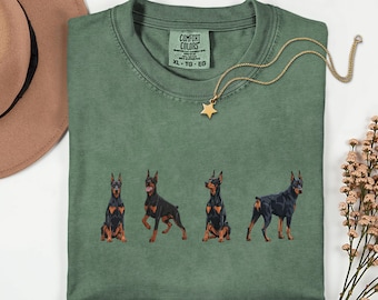 Doberman Comfort Color Shirt T-Shirt | Doberman Dog Graphic Tee, Dobie Mom Shirt, Gift