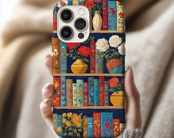 coque de portable livresque florale | Étui de téléphone pour amoureux des livres pour iPhone Samsung Google Pixel