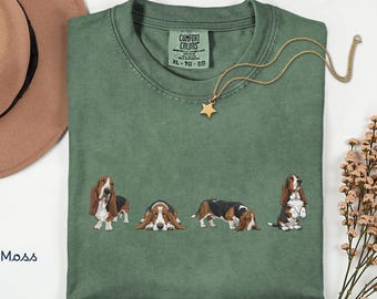 Basset Hound Comfort Color Shirt T-Shirt | Hound Dog Graphic Tee, Basset Hound Mom Shirt, Gift