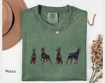 Doberman Comfort Color Shirt T-Shirt | Doberman Dog Graphic Tee, Dobie Mom Shirt, Gift