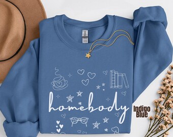 Homebody Sweatshirt, Frau Rundhalsausschnitt, Slouchy Sweatshirt, gemütliches introvertiertes Geschenk