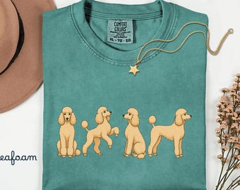 Cute Poodle Shirt | Comfort Colors Apricot Poodle Dog Graphic Tee, Poodle Mom Shirt, Gift for Dog Mom
