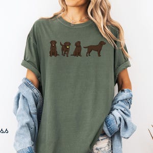 Schokoladen-Labor-Hemd, brauner Labrador-Hund Grafik-T-Stück, Komfort-Farben-Hemd T-Shirt, Schokoladen-Labor-Mama-Hemd, Geschenk für Hundepapa Bild 3