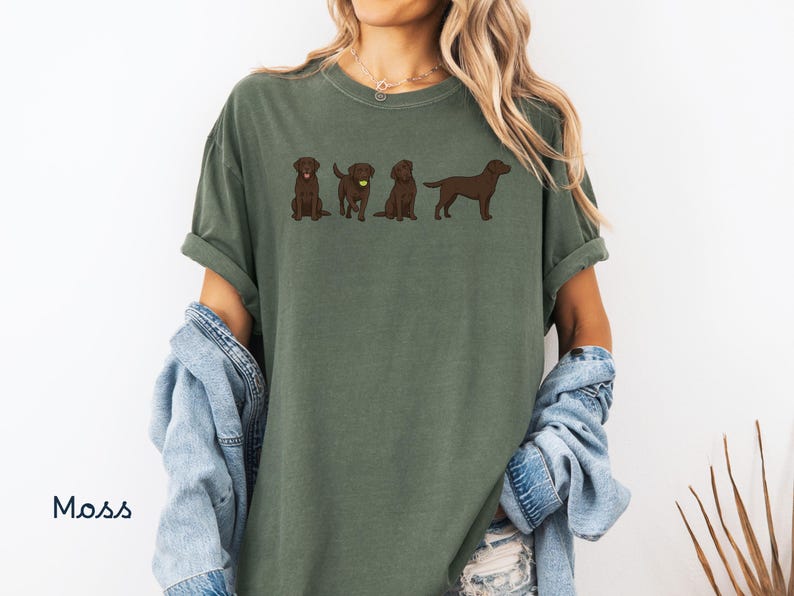 Schokoladen-Labor-Hemd, brauner Labrador-Hund Grafik-T-Stück, Komfort-Farben-Hemd T-Shirt, Schokoladen-Labor-Mama-Hemd, Geschenk für Hundepapa Bild 3