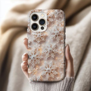 Snöflinge-telefonskal - 3D-telefonskal, vinter-iPhone-skal, jul-snöflinge-skal, passar iPhone 17 16 15 14 13, Google Pixel-skal