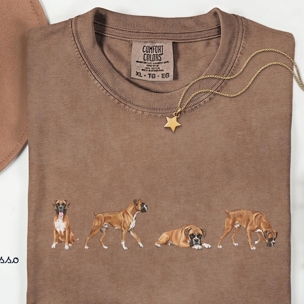 Boxer Comfort Color Shirt T-Shirt | Box Dog Graphic Tee, Boxer Mom Shirt, Boxer Dad Gift