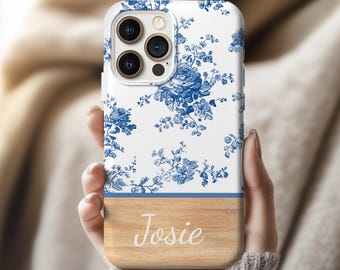 Name Phone Case, Vintage Floral Custom Phone Case, Tough Phone Case for iPhone 17 16 15 14 13, Samsung S25 S24 S23