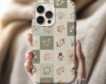 Patchwork Quilt Phone Case | Vintage Cottagecore Protective Cover iPhone 17 16 15 14 Samsung Google Iphone Pro max Cases