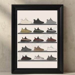 Kultige Yeezy Sneaker Kollektion - Minimalistischer Streetwear Digitaldruck Bild 1
