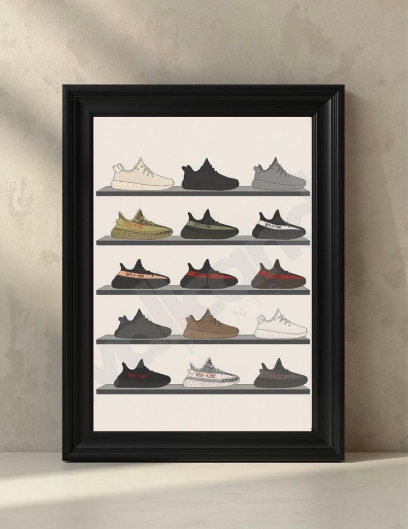 Kultige Yeezy Sneaker Kollektion - Minimalistischer Streetwear Digitaldruck Bild 1