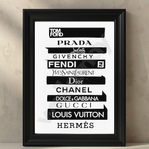 Fashion Book Stack Print | Designer Brands Wall Art (Digital Download) image 1