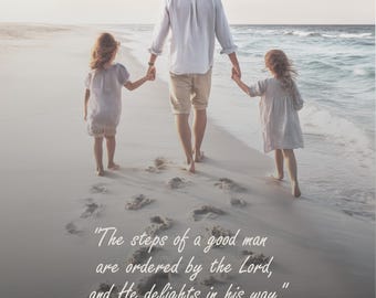 Psalm 37:23 Scripture Art | Father's Day Gift (Digital Download)