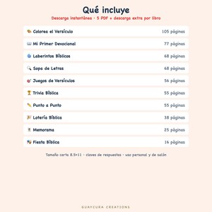 Bible Games For Kids | Mega Paquete Bíblico para Niños 560+ Páginas Imprimible, 10 Books in Spanish, Printable PDF Instant Download image 9