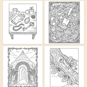 Kleurboek 'Geheime Tuin Detective' — Een printbaar PDF-bestand met verborgen aanwijzingen voor kinderen van 8-12 jaar, 44 pagina's, direct te downloaden. afbeelding 2