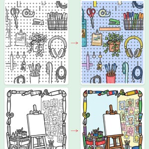 Dream Room Designer Printable Coloring Book, Tween Girls Bedroom Design Activity PDF, Kawaii Aesthetic Room Planner Kids Gift 8-12 image 3