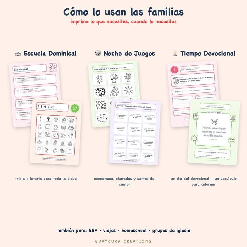 Bible Games For Kids | Mega Paquete Bíblico para Niños 560+ Páginas Imprimible, 10 Books in Spanish, Printable PDF Instant Download image 11
