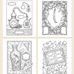 Das Parfümatelier-Malbuch – Elegante Apothekermotive, druckbare PDF-Datei für Erwachsene, 44 Seiten, Sofort-Download Bild 2