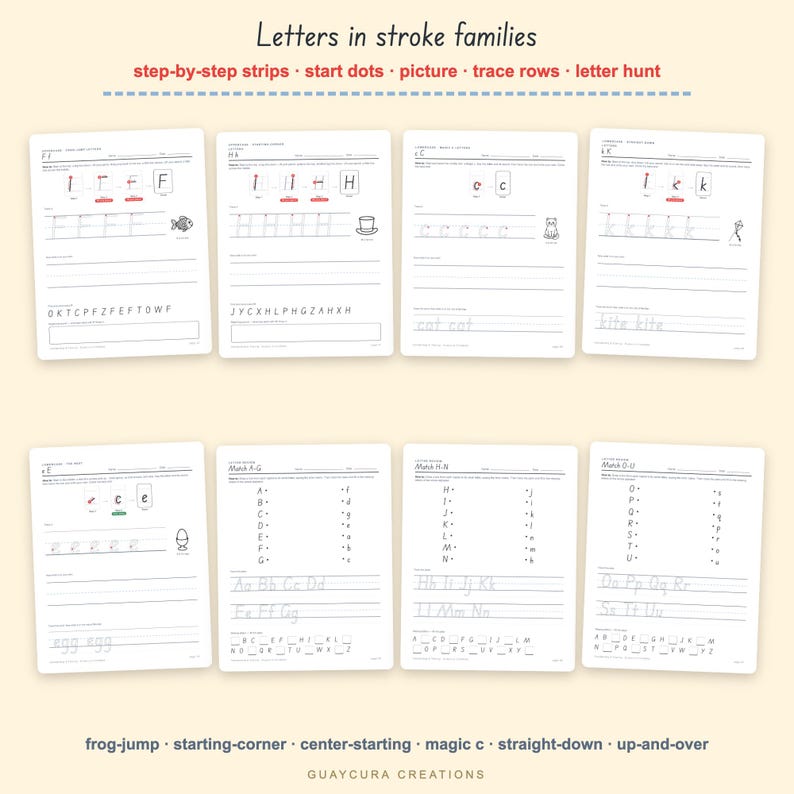 Handwriting Practice Worksheets | Preschool Tracing Pack PDF, 194 Pages: Letters, Numbers, Shapes, Sight Words, Letter + A4 + Ink Saver image 4