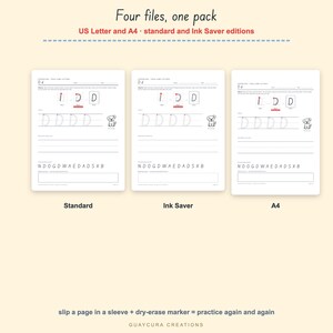 Handwriting Practice Worksheets | Preschool Tracing Pack PDF, 194 Pages: Letters, Numbers, Shapes, Sight Words, Letter + A4 + Ink Saver image 7