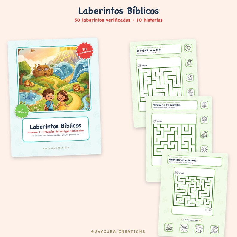 Bible Games For Kids | Mega Paquete Bíblico para Niños 560+ Páginas Imprimible, 10 Books in Spanish, Printable PDF Instant Download image 3