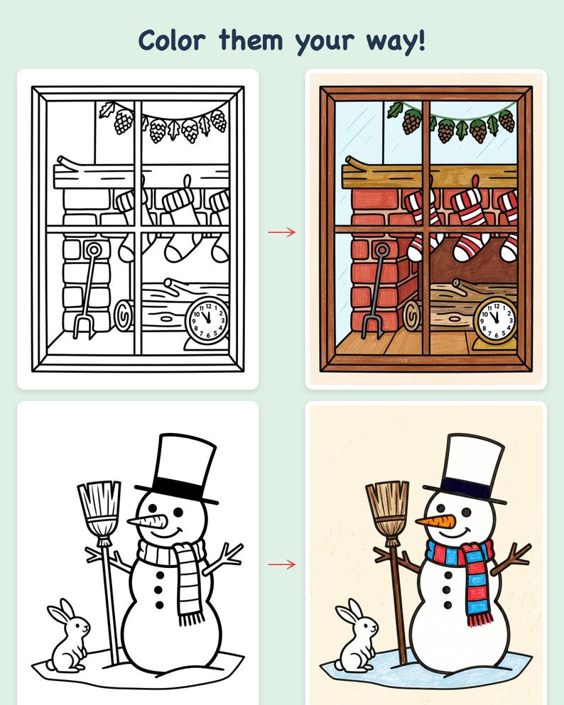 Christmas Countdown Printable | Advent Coloring Countdown Printable, 24 Days of Christmas Activity Book, Printable PDF Instant Download image 3