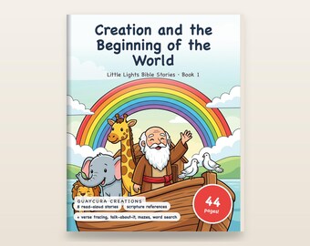 Paperback | Creation Bible Coloring Book for Kids, 59 Pages, Noahs Ark and Genesis Stories, Sunday School Homeschool Gift, Ages 4-8
