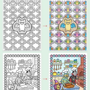 Spooky Sweets Laboratory Coloring Book — Silly Monster Baking Fun Printable PDF for Kids Ages 6-10, 44 Pages, Instant Download image 3
