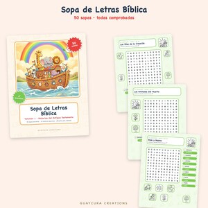 Bible Games For Kids | Mega Paquete Bíblico para Niños 560+ Páginas Imprimible, 10 Books in Spanish, Printable PDF Instant Download image 4