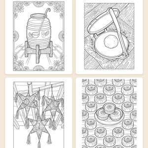 Cozy Mercado Mexicano Coloring Book — Mexican Market Printable PDF for Adults, 44 Pages, Instant Download image 2