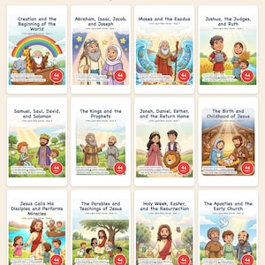 Puede incluir: Una colecci&oacute;n completa de 12 libros titulada Little Lights Bible Stories, con portadas ilustradas de diversas escenas b&iacute;blicas, incluyendo el arca de No&eacute;, la Natividad y la vida de Jes&uacute;s, con 528 p&aacute;ginas para colorear y 118 historias.