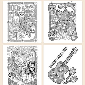 Alebrije Friends Quest Coloring Book — Mexican Folk-Art Adventure Printable PDF for Kids Ages 6-10, 44 Pages, Instant Download image 2