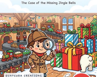 North Pole Workshop Mystery Coloring Book — Elf Detective Story Printable PDF for Kids Ages 5-8, 44 Pages, Instant Download