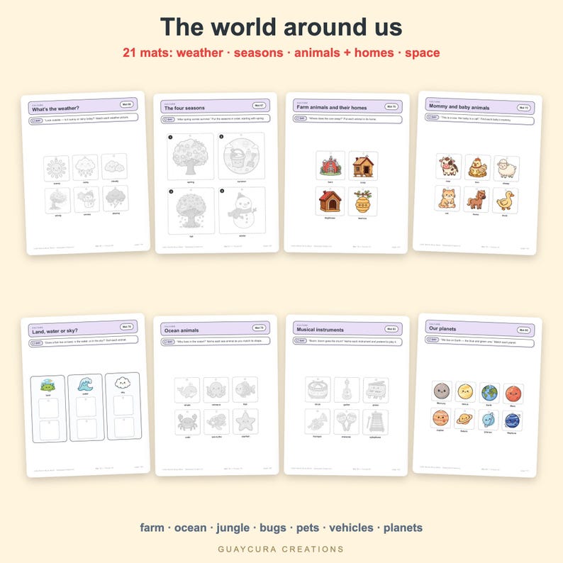 Toddler Busy Book Printable | Montessori Activity Binder PDF, 220 Pages, 108 Activities, English + Spanish, Letter + A4 image 6