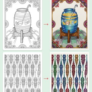 Colores de México 4-Book Coloring Bundle: 176 Pages of Pan Dulce, Cozy Mercado, Día de Muertos & Mexican Flowers by Guaycura Creations image 3
