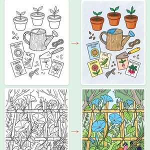 Frog Cottage Through the Seasons Coloring Book — Cozy Storybook Adventures Printable PDF for Kids Ages 5-9, 44 Pages, Instant Download image 3
