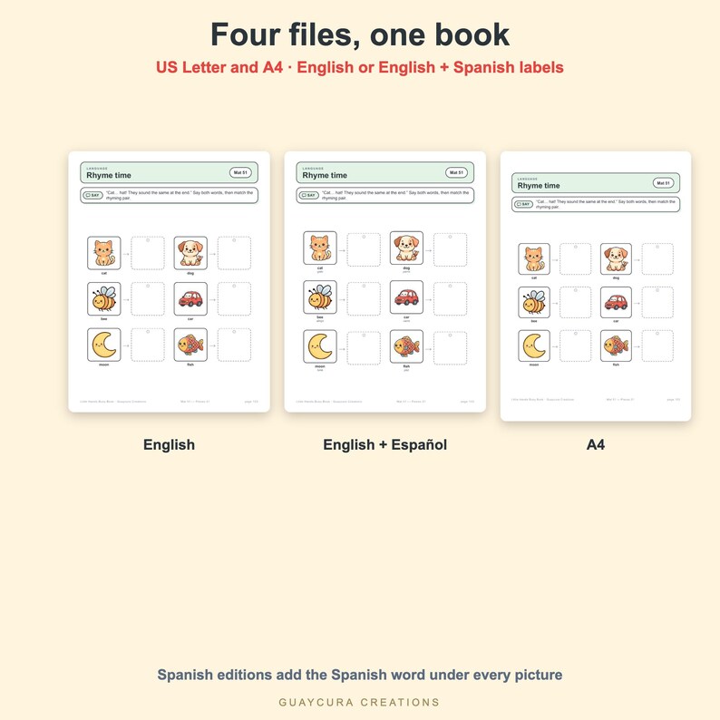 Toddler Busy Book Printable | Montessori Activity Binder PDF, 220 Pages, 108 Activities, English + Spanish, Letter + A4 image 9