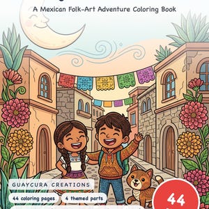 Alebrije Friends Quest Coloring Book — Mexican Folk-Art Adventure Printable PDF for Kids Ages 6-10, 44 Pages, Instant Download image 1