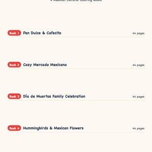 Colores de México 4-Book Coloring Bundle: 176 Pages of Pan Dulce, Cozy Mercado, Día de Muertos & Mexican Flowers by Guaycura Creations image 2
