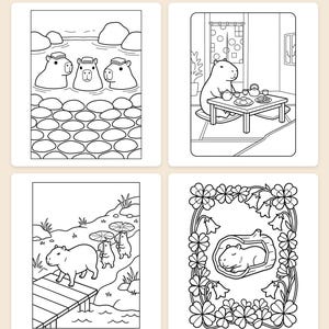 Capybara Calm Days Coloring Book — The World's Most Relaxed Printable PDF for Kids and Adults, 44 Pages, Instant Download image 2