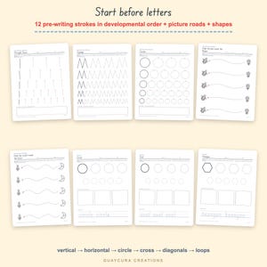 Handwriting Practice Worksheets | Preschool Tracing Pack PDF, 194 Pages: Letters, Numbers, Shapes, Sight Words, Letter + A4 + Ink Saver image 3