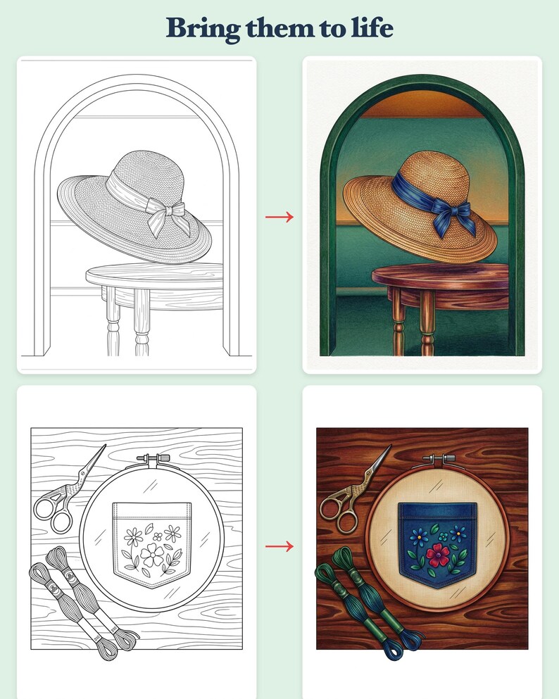 Secondhand Style Makeover Coloring Book — Thrift-Flip and DIY Fashion Printable PDF for Teens & Adults, 44 Pages, Instant Download image 3