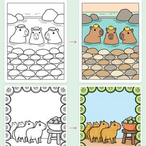 Capybara Calm Days Coloring Book — The World's Most Relaxed Printable PDF for Kids and Adults, 44 Pages, Instant Download image 3