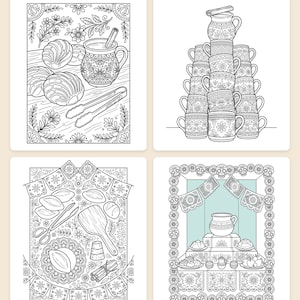 Pan Dulce & Cafecito Coloring Book — Mexican Panadería Printable PDF for Adults, 44 Pages, Instant Download Bild 2
