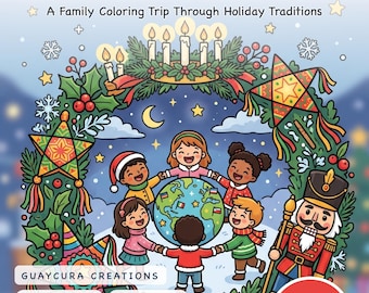 Kids Activity Book Printable | Christmas Around the World, 44 Pages of Global Holiday Traditions, Printable PDF Instant Download